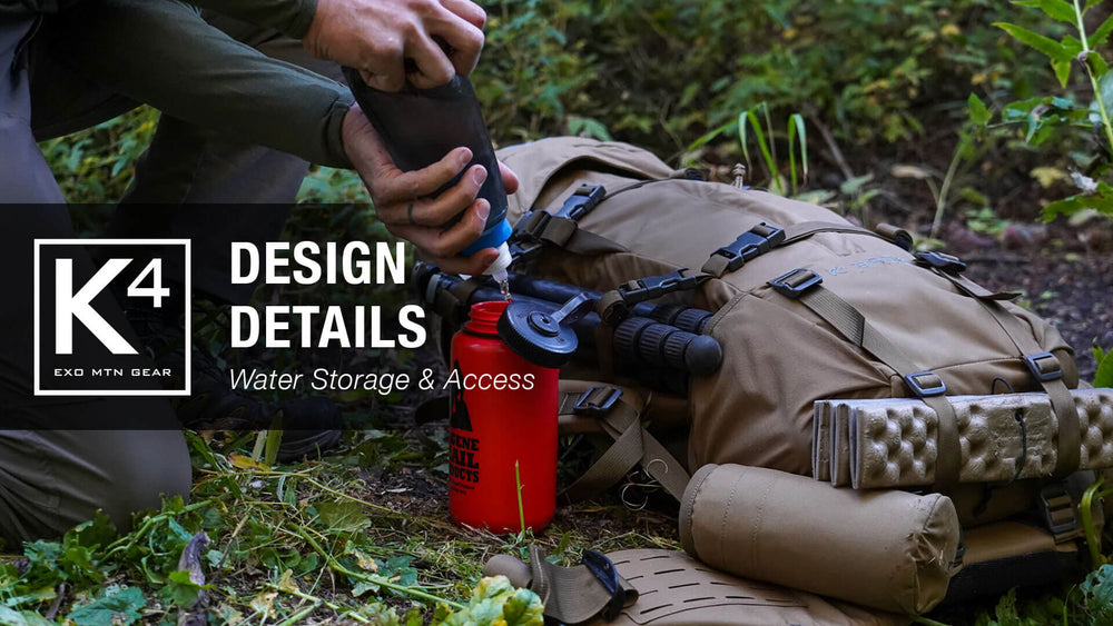 K4 Design Details — Hydration Bladder & Water Bottles