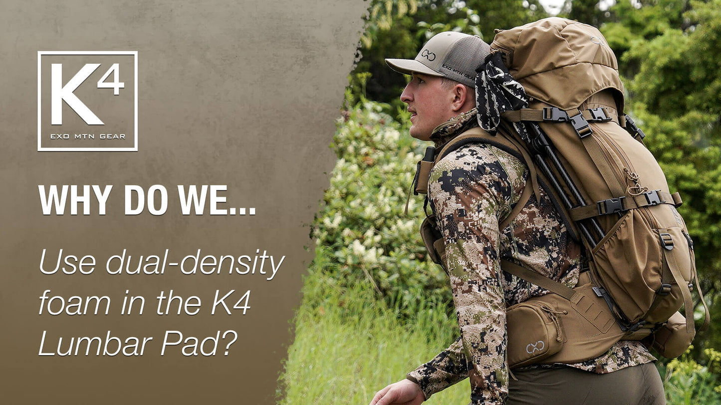 Why do we use dual-density foam in the K4 Lumbar Pad?